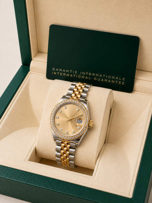 Two-Tone Gold Dial Diamond Bezel
